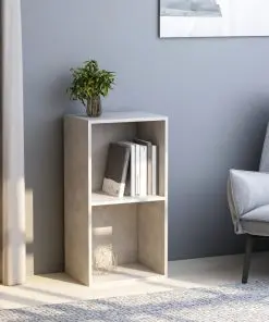 vidaXL 2-Tier Book Cabinet Concrete Grey 40x30x76.5 cm Chipboard
