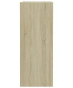 vidaXL 2-Tier Book Cabinet White and Sonoma Oak 40x30x76.5 cm Chipboard