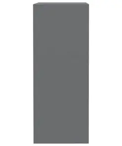 vidaXL 2-Tier Book Cabinet High Gloss Grey 40x30x76.5 cm Chipboard