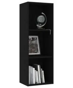 vidaXL 3-Tier Book Cabinet Black 40x30x114 cm Chipboard