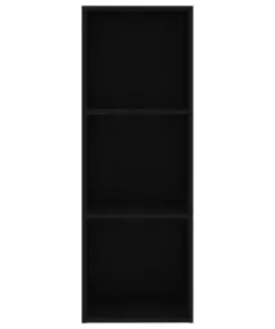vidaXL 3-Tier Book Cabinet Black 40x30x114 cm Chipboard