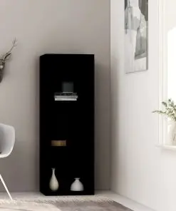 vidaXL 3-Tier Book Cabinet Black 40x30x114 cm Chipboard
