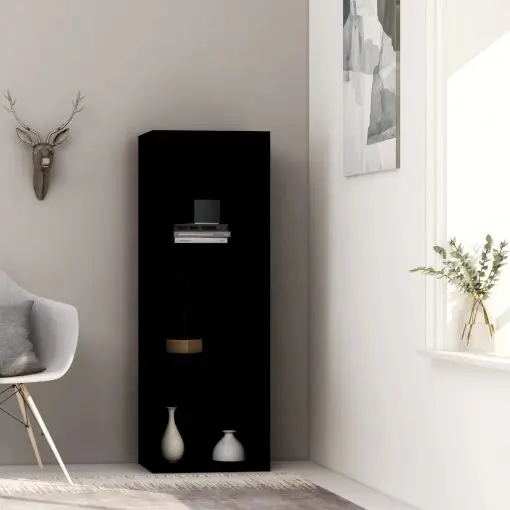vidaXL 3-Tier Book Cabinet Black 40x30x114 cm Chipboard