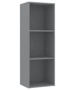 vidaXL 3-Tier Book Cabinet Grey 40x30x114 cm Chipboard