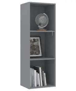 vidaXL 3-Tier Book Cabinet Grey 40x30x114 cm Chipboard