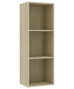 vidaXL 3-Tier Book Cabinet Sonoma Oak 40x30x114 cm Chipboard