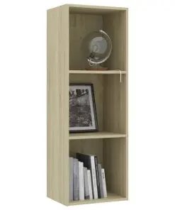 vidaXL 3-Tier Book Cabinet Sonoma Oak 40x30x114 cm Chipboard