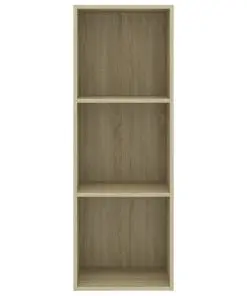 vidaXL 3-Tier Book Cabinet Sonoma Oak 40x30x114 cm Chipboard