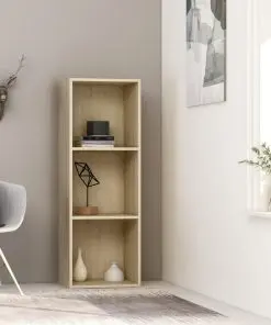 vidaXL 3-Tier Book Cabinet Sonoma Oak 40x30x114 cm Chipboard