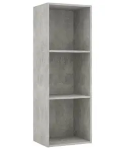 vidaXL 3-Tier Book Cabinet Concrete Grey 40x30x114 cm Chipboard