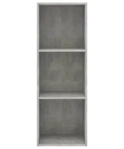 vidaXL 3-Tier Book Cabinet Concrete Grey 40x30x114 cm Chipboard