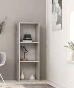 vidaXL 3-Tier Book Cabinet Concrete Grey 40x30x114 cm Chipboard