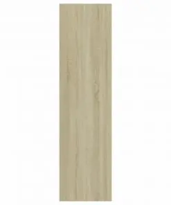 vidaXL 3-Tier Book Cabinet White and Sonoma Oak 40x30x114 cm Chipboard