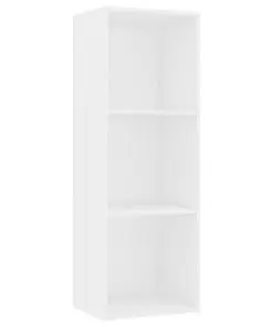 vidaXL 3-Tier Book Cabinet High Gloss White 40x30x114 cm Chipboard