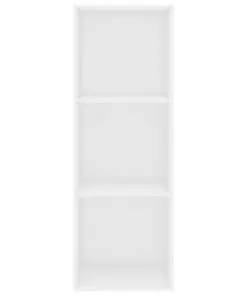 vidaXL 3-Tier Book Cabinet High Gloss White 40x30x114 cm Chipboard