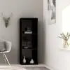 vidaXL 3-Tier Book Cabinet High Gloss Black 40x30x114 cm Chipboard
