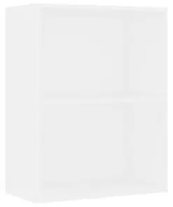 vidaXL 2-Tier Book Cabinet White 60x30x76.5 cm Chipboard