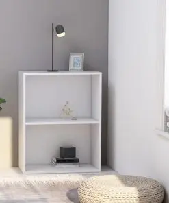 vidaXL 2-Tier Book Cabinet White 60x30x76.5 cm Chipboard