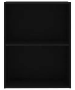 vidaXL 2-Tier Book Cabinet Black 60x30x76.5 cm Chipboard