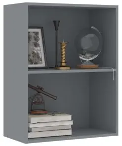vidaXL 2-Tier Book Cabinet Grey 60x30x76.5 cm Chipboard