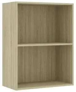 vidaXL 2-Tier Book Cabinet Sonoma Oak 60x30x76.5 cm Chipboard