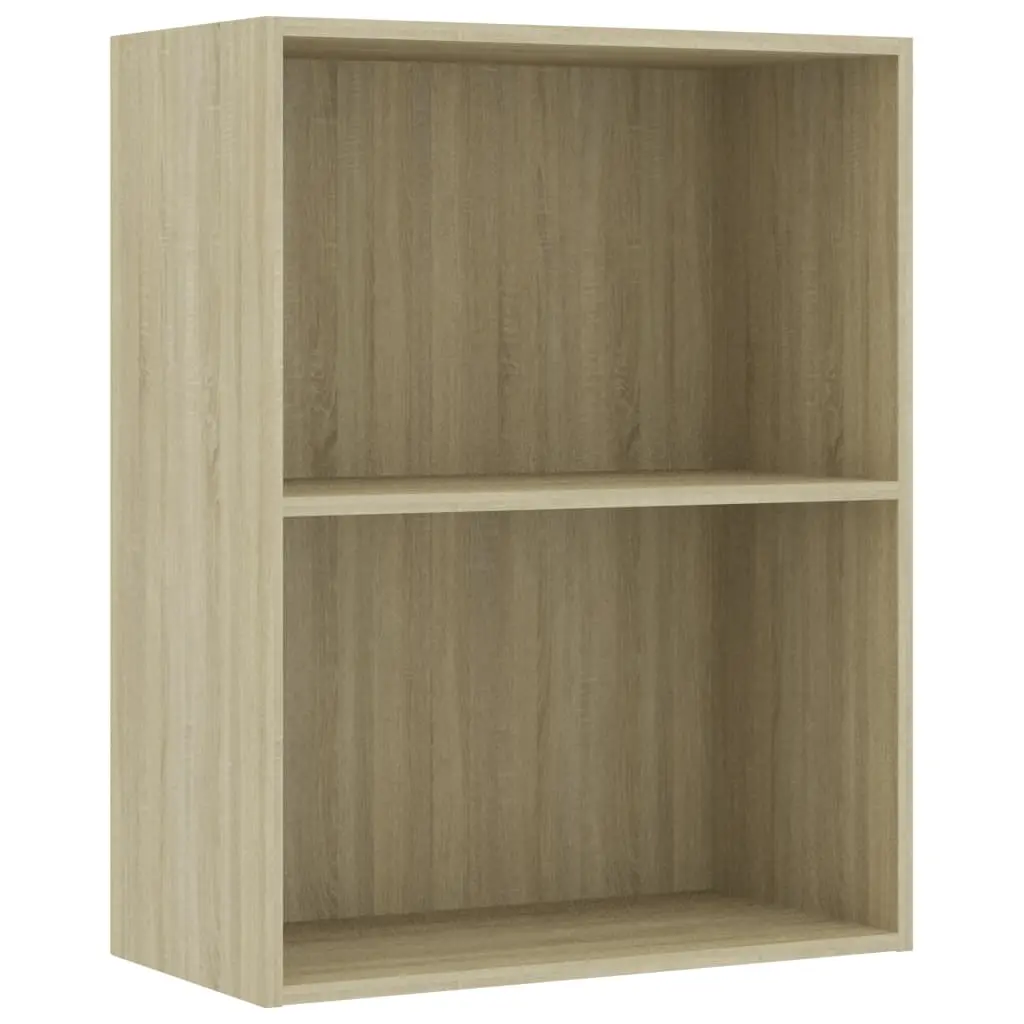 vidaXL 2-Tier Book Cabinet Sonoma Oak 60x30x76.5 cm Chipboard