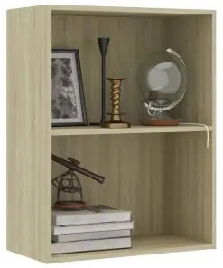 vidaXL 2-Tier Book Cabinet Sonoma Oak 60x30x76.5 cm Chipboard