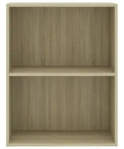 vidaXL 2-Tier Book Cabinet Sonoma Oak 60x30x76.5 cm Chipboard