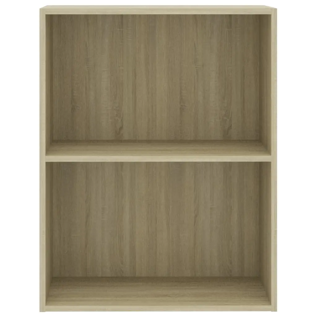 vidaXL 2-Tier Book Cabinet Sonoma Oak 60x30x76.5 cm Chipboard