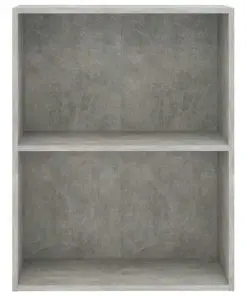 vidaXL 2-Tier Book Cabinet Concrete Grey 60x30x76.5 cm Chipboard