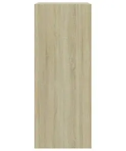 vidaXL 2-Tier Book Cabinet White and Sonoma Oak 60x30x76.5 cm Chipboard