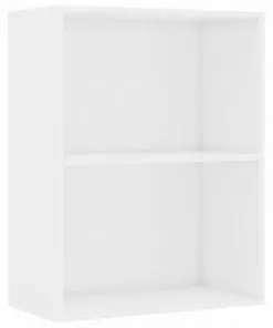 vidaXL 2-Tier Book Cabinet High Gloss White 60x30x76.5 cm Chipboard