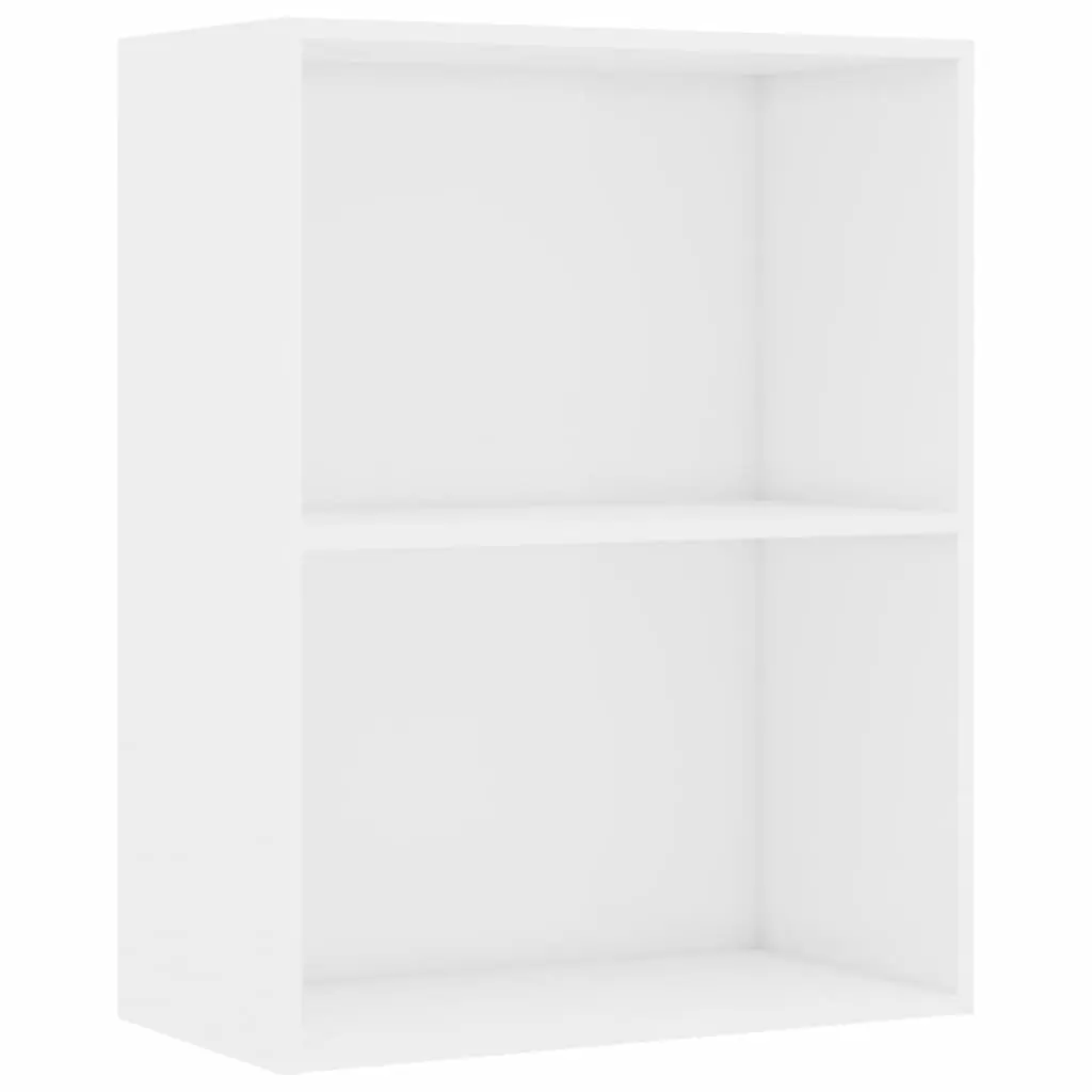 vidaXL 2-Tier Book Cabinet High Gloss White 60x30x76.5 cm Chipboard