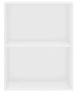 vidaXL 2-Tier Book Cabinet High Gloss White 60x30x76.5 cm Chipboard