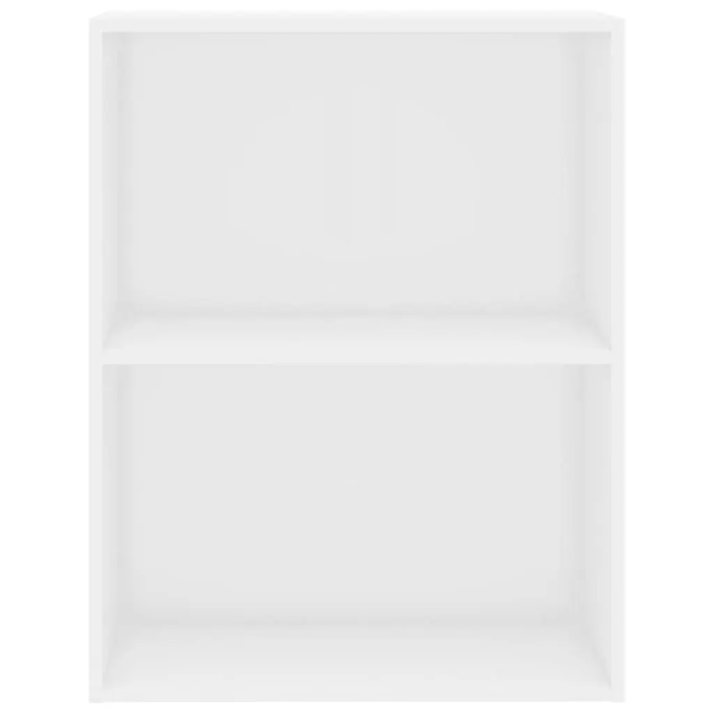 vidaXL 2-Tier Book Cabinet High Gloss White 60x30x76.5 cm Chipboard