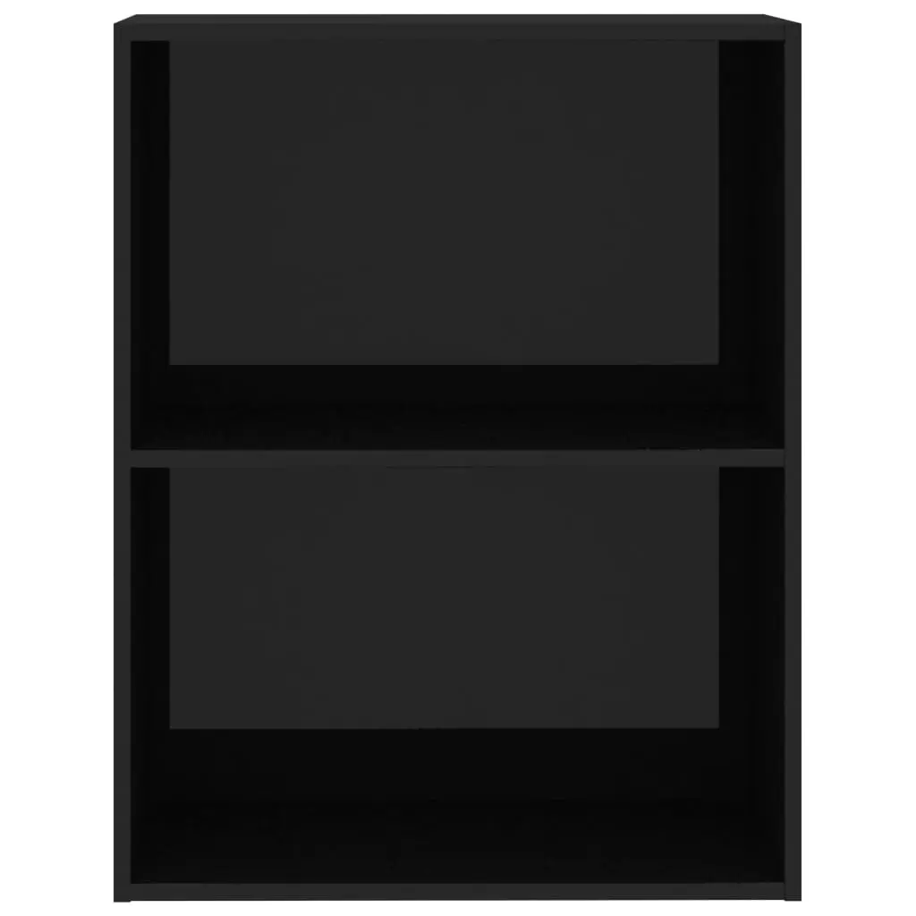 vidaXL 2-Tier Book Cabinet High Gloss Black 60x30x76.5 cm Chipboard