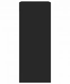 vidaXL 2-Tier Book Cabinet High Gloss Black 60x30x76.5 cm Chipboard