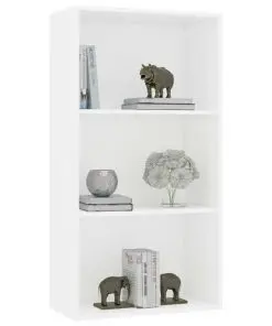 vidaXL 3-Tier Book Cabinet White 60x30x114 cm Chipboard