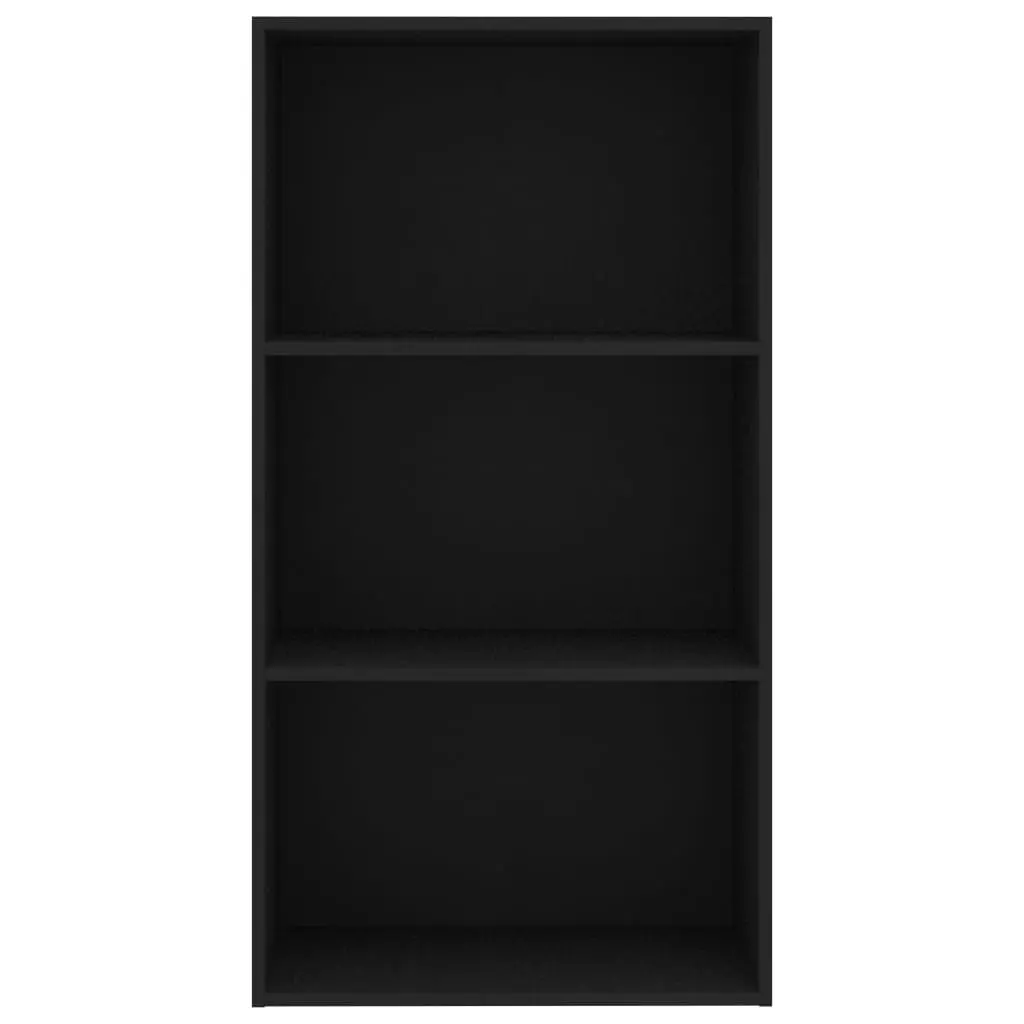 vidaXL 3-Tier Book Cabinet Black 60x30x114 cm Chipboard