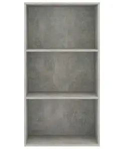 vidaXL 3-Tier Book Cabinet Concrete Grey 60x30x114 cm Chipboard