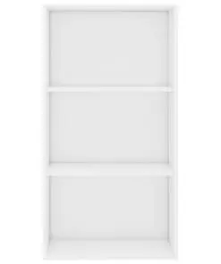 vidaXL 3-Tier Book Cabinet High Gloss White 60x30x114 cm Chipboard
