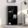 vidaXL 3-Tier Book Cabinet High Gloss Black 60x30x114 cm Chipboard