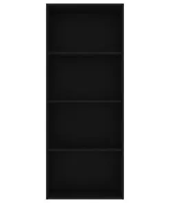 vidaXL 4-Tier Book Cabinet Black 60x30x151.5 cm Chipboard