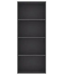 vidaXL 4-Tier Book Cabinet Grey 60x30x151.5 cm Chipboard