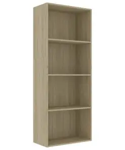 vidaXL 4-Tier Book Cabinet Sonoma Oak 60x30x151.5 cm Chipboard