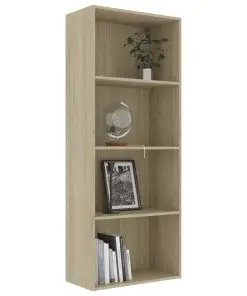 vidaXL 4-Tier Book Cabinet Sonoma Oak 60x30x151.5 cm Chipboard