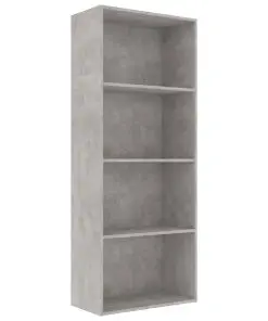 vidaXL 4-Tier Book Cabinet Concrete Grey 60x30x151.5 cm Chipboard