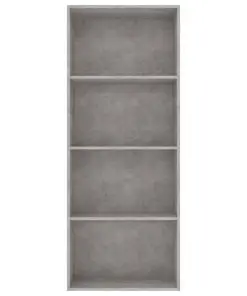 vidaXL 4-Tier Book Cabinet Concrete Grey 60x30x151.5 cm Chipboard
