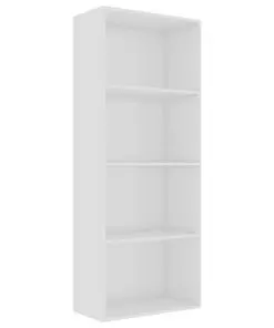vidaXL 4-Tier Book Cabinet High Gloss White 60x30x151.5 cm Chipboard