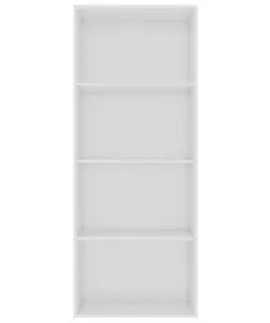 vidaXL 4-Tier Book Cabinet High Gloss White 60x30x151.5 cm Chipboard